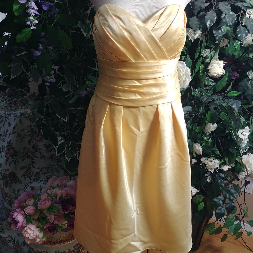 LOVELY LITTLE YELLOW SWEET HEART DRESS SZ 12